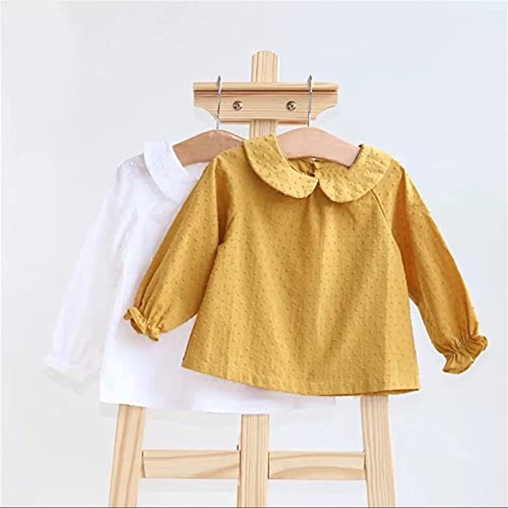Gil & Niya 2 Pack Baby Girls Long Sleeve Peter Pan Collar Blouse